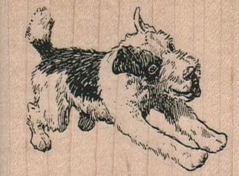 Running Terrier Dog 2 1/4 X 2