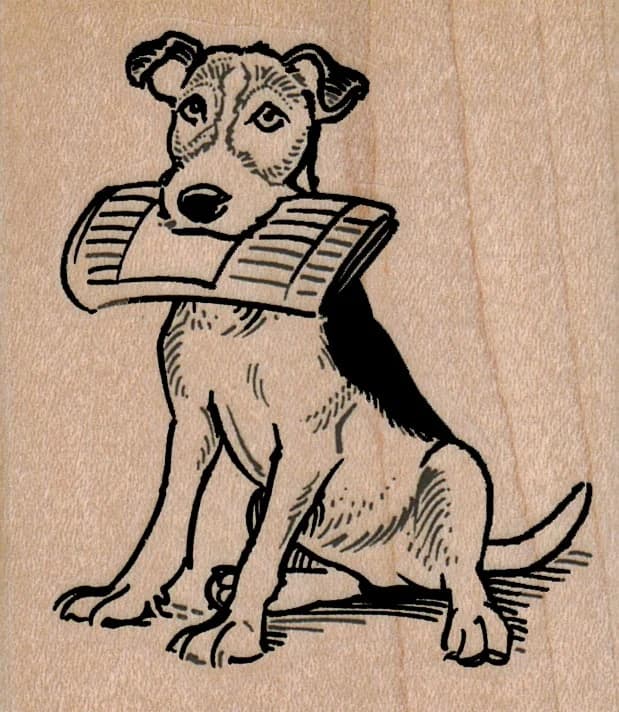 Dog Delivering Paper 2 1/4 X 2 1/2