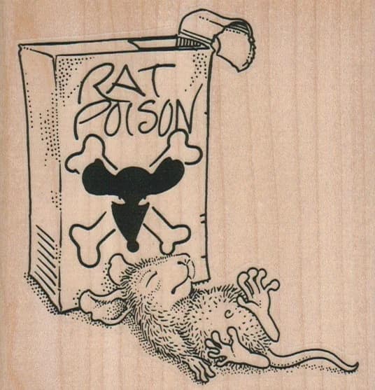 Rat Poison Victim 3 3/4 X 3 3/4