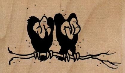 Buzzard Pair On Branch 3 X 1 3/4