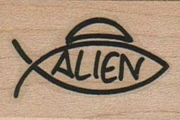 Alien Symbol 1 1/4 X 1 3/4