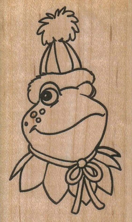 Frog In Party Hat 2 X 3 1/4