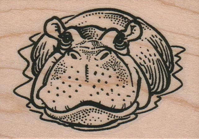 Hippo Submerged In Water 1 3/4 X 2 1/4