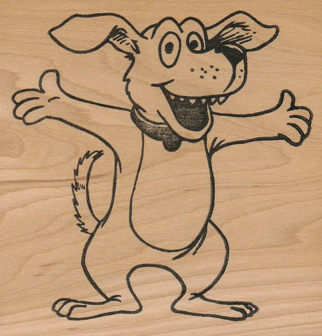 Dog With Wide Open Arms 3 3/4 X 4
