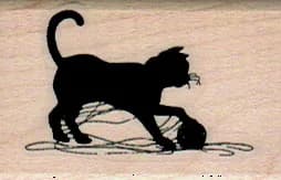 Cat Playing With Yarn 1 1/4 X 1 3/4