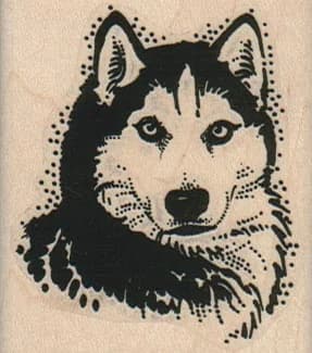 Husky Dog Head 2 X 2 1/4