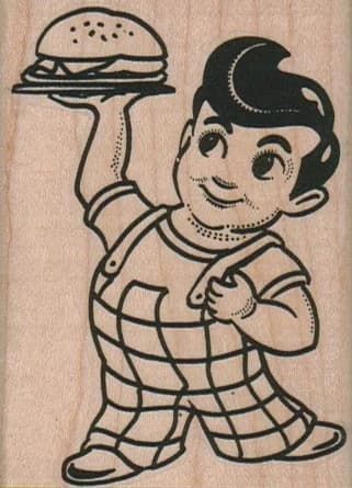 Big Boy Holding Hamburger Up 2 1/4 X 3