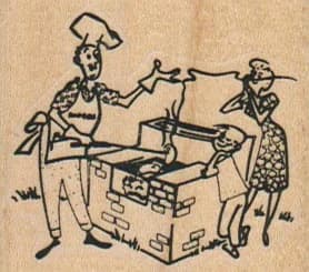 Man & Woman/50's Barbecue 2 X 1 3/4
