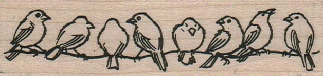 Birds On Wire 1 1/4 X 4 1/4