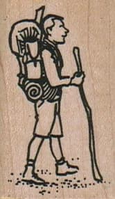 Backpacker With Stick 1 1/4 X 2
