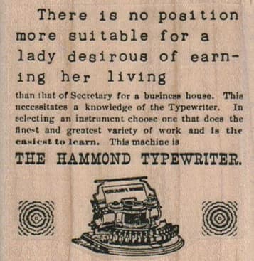 The Hammond Typewriter Ad 2 1/2 X 2 1/2