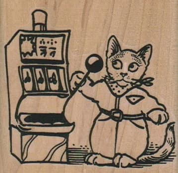 Cat Playing Slots 2 1/2 X 2 1/2