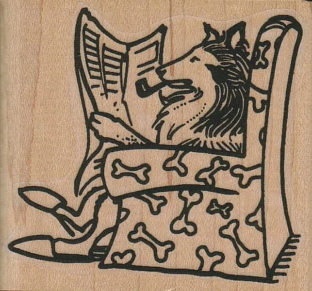 Dog Reading Paper 2 1/4 X 2