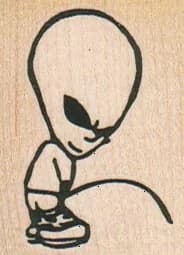 Alien Peeing 1 1/2 X 1 3/4