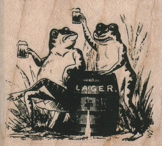 Frogs Drinking 2 1/4 X 2