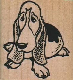 Sad Basset Hound 1 3/4 X 1 3/4