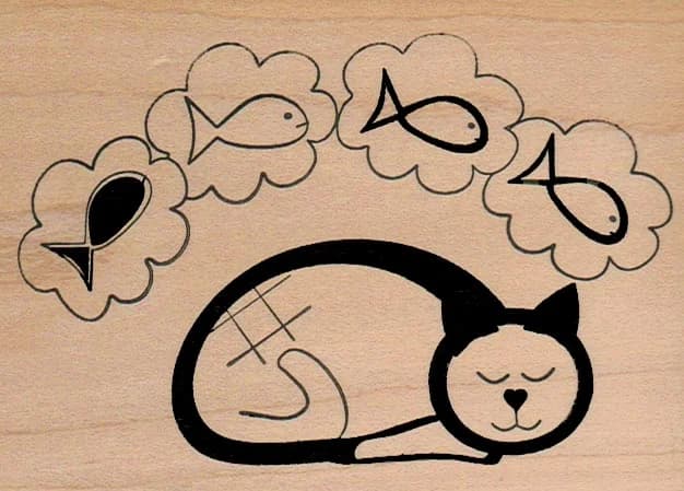 Dreaming Cat 3 1/4 X 4 1/4