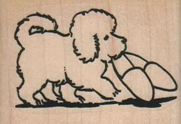 Bichon Bringing Slippers 2 1/2 X 1 3/4