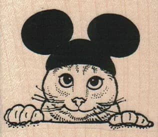 Cat With Mouse Ears 2 1/4 X 2
