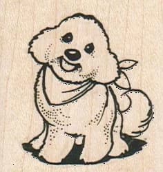 Bichon With Scarf 1 3/4 X 1 3/4