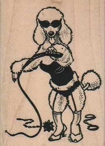Poodle In Leather 2 1/2 X 3 1/2