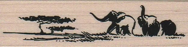 Elephant Herd Africa 1 1/4 X 4 1/4