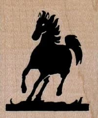 Silhouette Horse Running 1 1/2 X 1 3/4