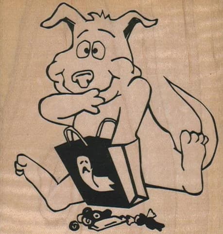 Halloween Dog 3 1/4 X 3 1/4