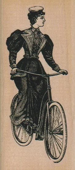 Lady Cyclist Looking To Side 1 3/4 X 3 3/4