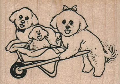 Bichon Family Wheelbarrow 3 1/4 X 2 1/4