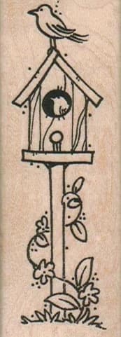 Bird On Top Of Birdhouse 1 1/4 X 3 1/4