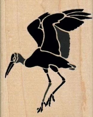 Crane Landing Silhouette 2 1/4 X 2 3/4