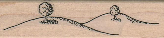 Two Hills With Trees 1 1/4 X 4 1/2