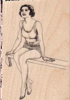 Diving Board Lady 3 X 4