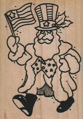 Patriotic Santa 2 X 2 3/4