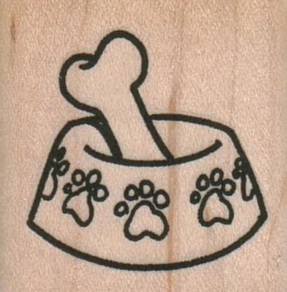 Dog Bowl With Bone 1 1/2 X 1 1/2