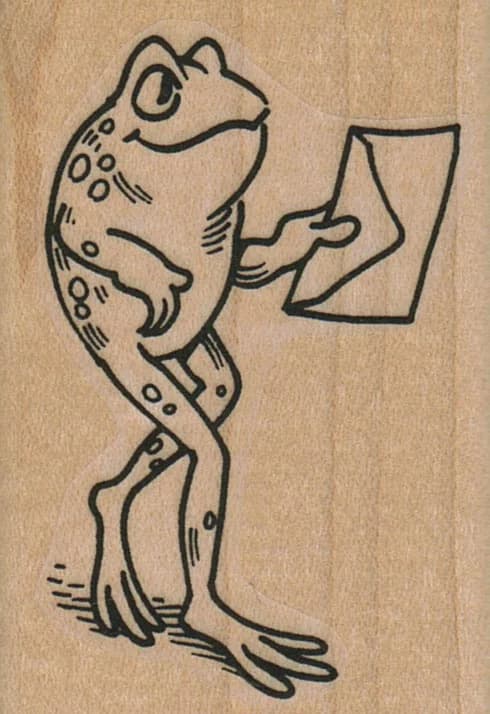 Frog Walking With Envelope 1 3/4 X 2 1/2