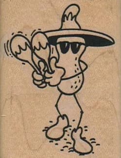 Peanut With Castanets 1 3/4 X 2 1/4