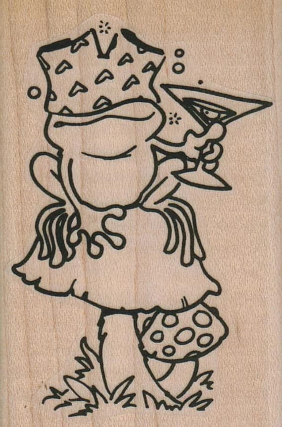 Partying Frog On Mushroom 2 X 3