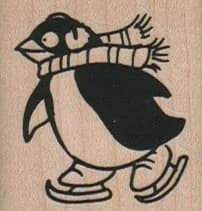 Ice Skating Penguin 1 1/2 X 1 1/2