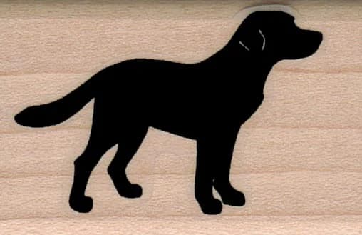 Silhouette Dog Side View 1 1/4 X 1 3/4