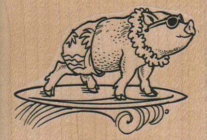 Hawaiian Pig Surfing 3 X 2