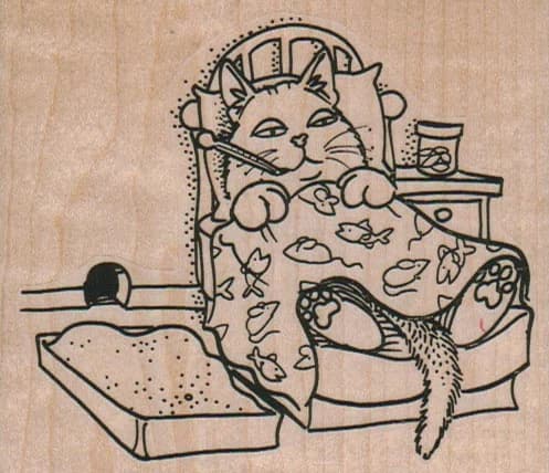 Sick Kitty In Bed 3 1/2 X 3