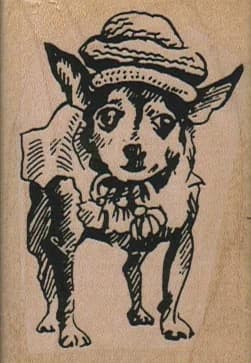 Chihuahua Dog With Hat 1 3/4 X 2 1/2