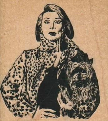 Lady With Dog 2 1/2 X 2 3/4