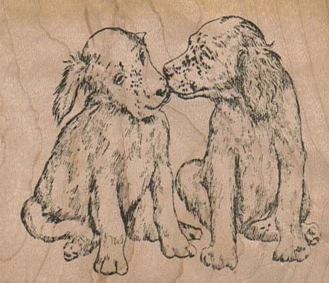 Kissing Dogs 3 1/4 X 2 3/4