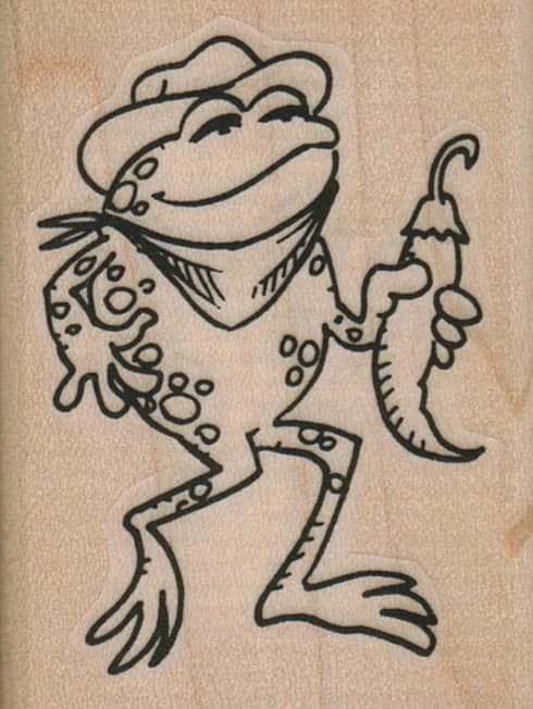 Frog With Chili Pepper 1 3/4 X 2 1/4