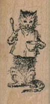 Cat With Spoon And Cup 3/4 X 1 1/2