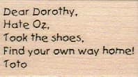 Dear Dorothy Hate Oz 1 1/4 X 2