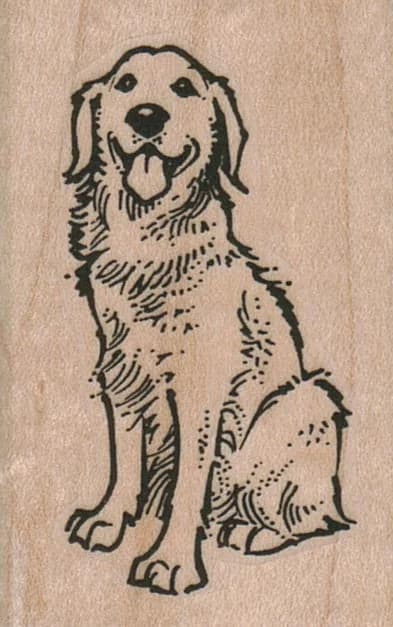 Happy Dog Sitting 1 1/2 X 2 1/4